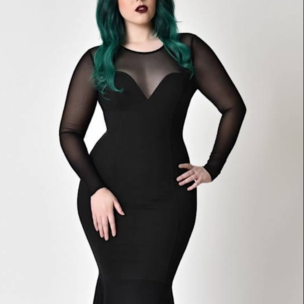 Collectif London Morticia Bengaline Fishtail Dress
